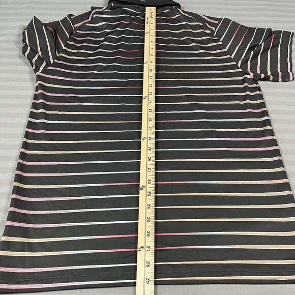 Nike Tiger Woods Collection Polo Shirt Mens Medium Black Striped Dri-FIT Golf - Picture 9 of 9